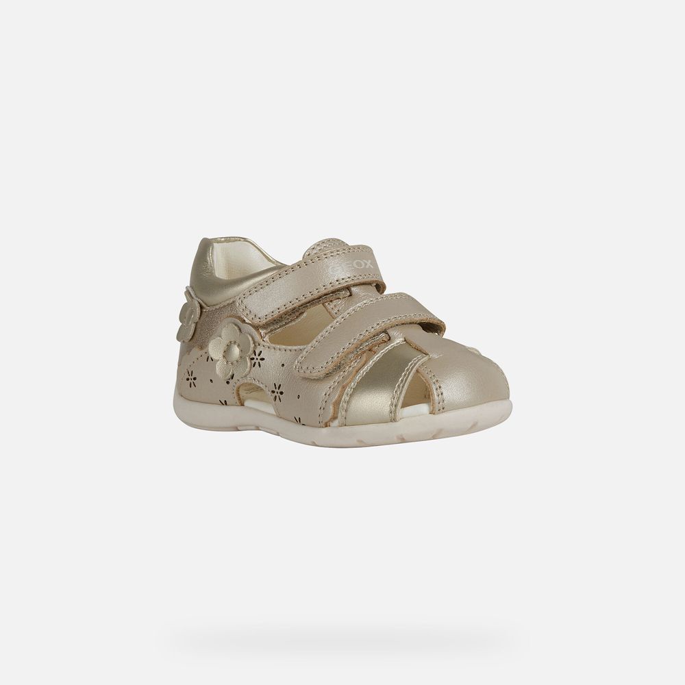 Geox Sandals Beige/Gold Kaytan Girl - Geox Baby Shoes - XMHTDC462